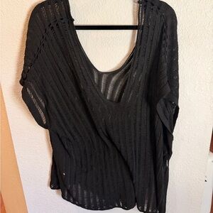 Black Swim Cover Up Top